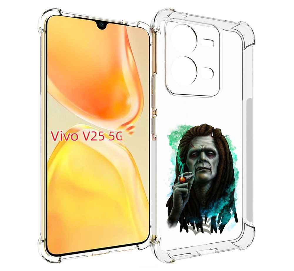 

Чехол MyPads зеленый мужчина с сигаретой для Vivo V25 5G / V25e, Прозрачный, Tocco