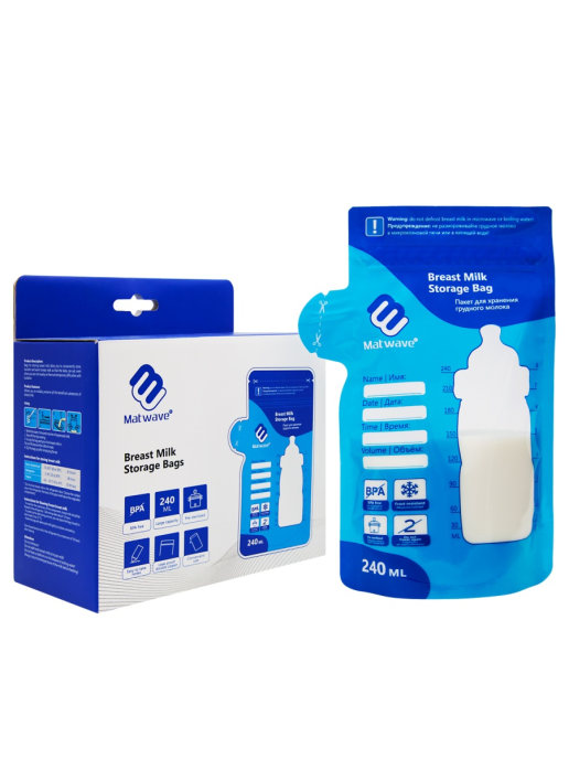 Купить Пакеты Matwave для хранения грудного молока 25 шт голубые 05.4503-25,