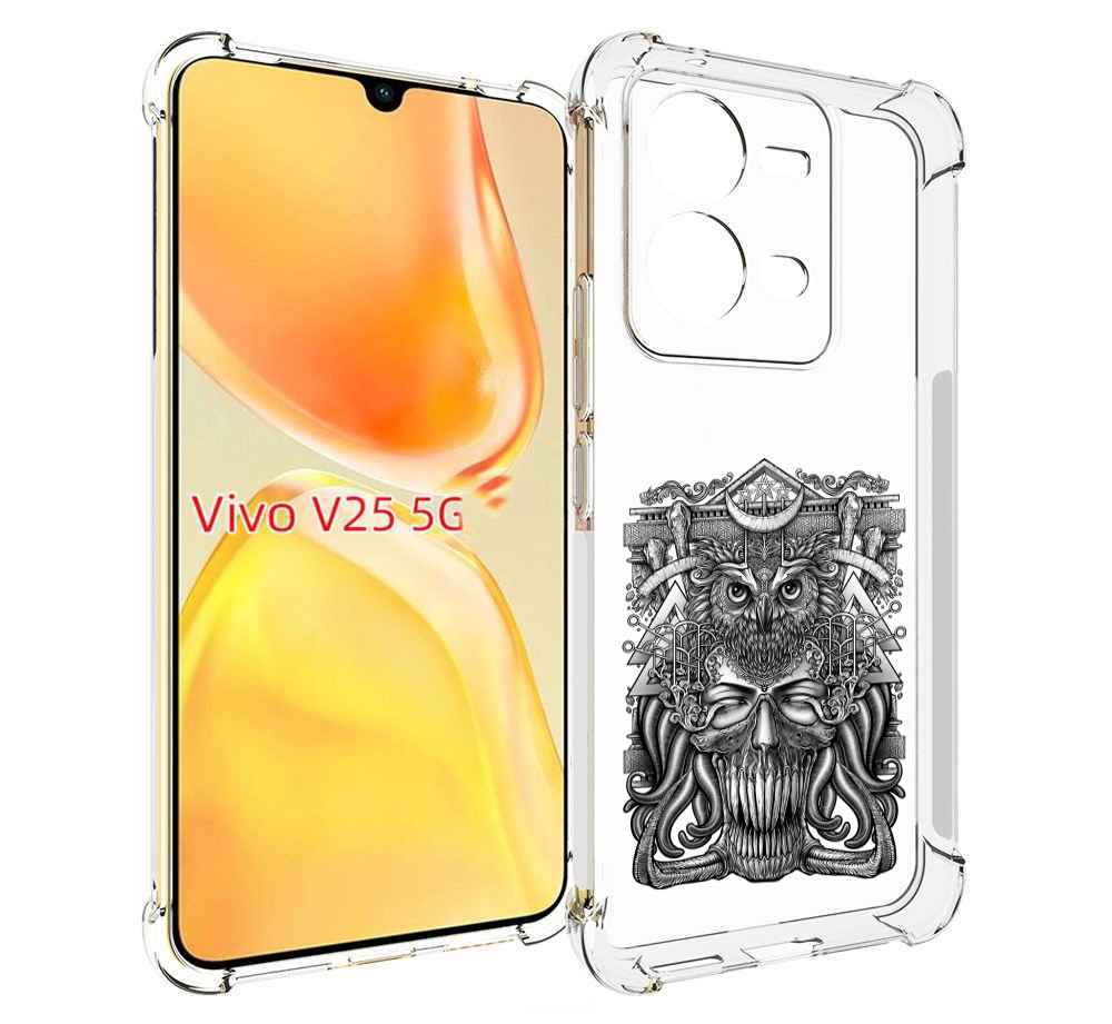 

Чехол MyPads зубастая сова для Vivo V25 5G / V25e, Прозрачный, Tocco