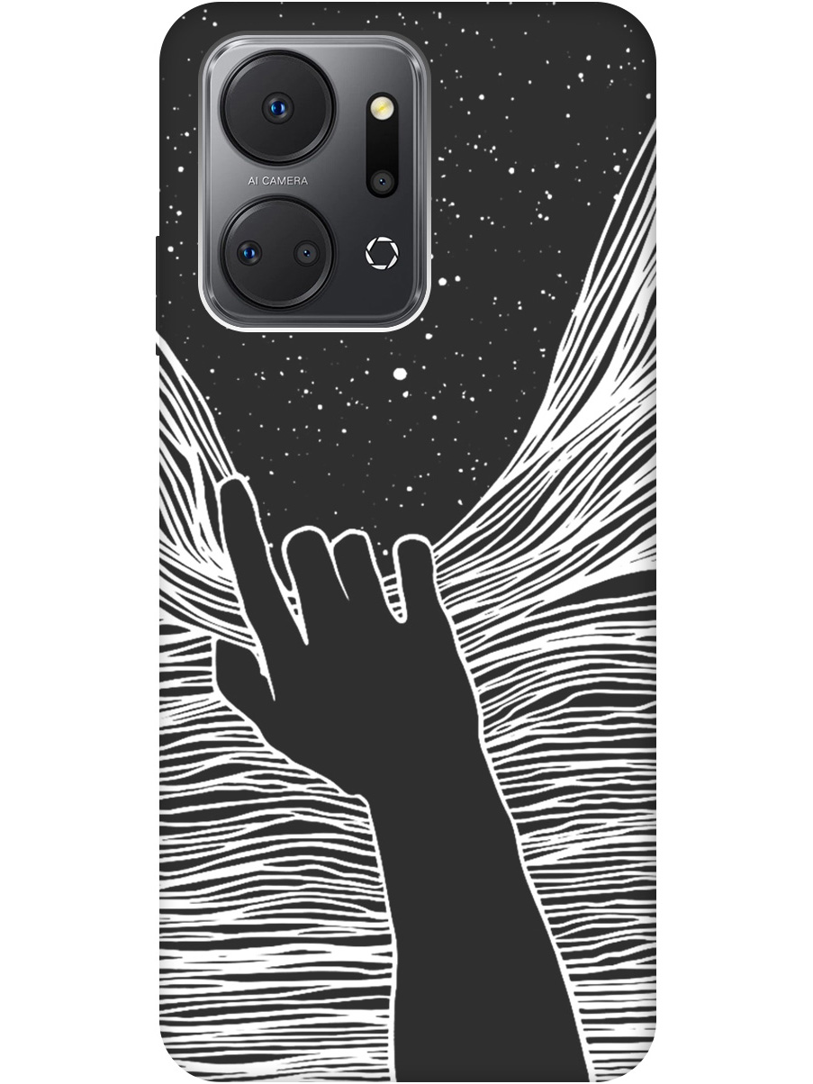 

Силиконовый чехол на Honor X7a с рисунком "Рука и нити" Soft Touch черный, 20000897