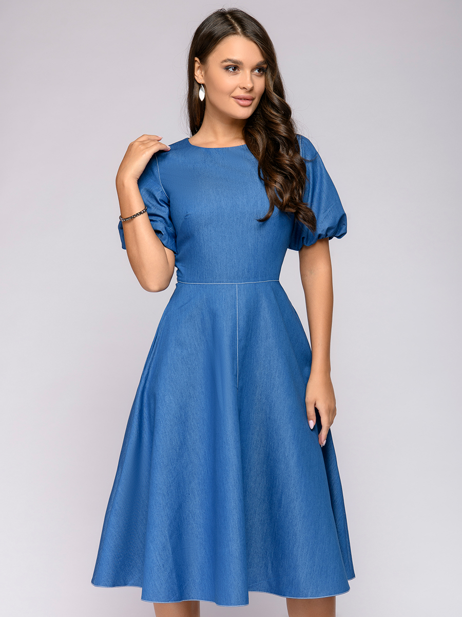 фото Платье женское 1001dress 0112001-02215bl голубое 40