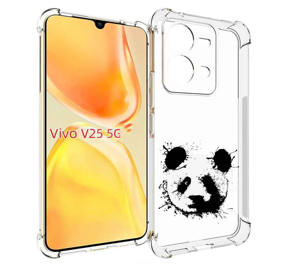

Чехол MyPads клякса-панда для Vivo V25 5G / V25e, Прозрачный, Tocco