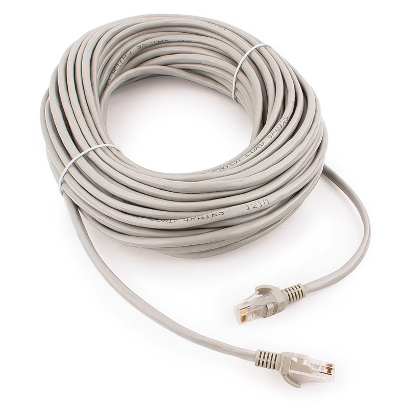 

Кабель NoBrand RJ45 - RJ45 вилка-вилка 20м серый