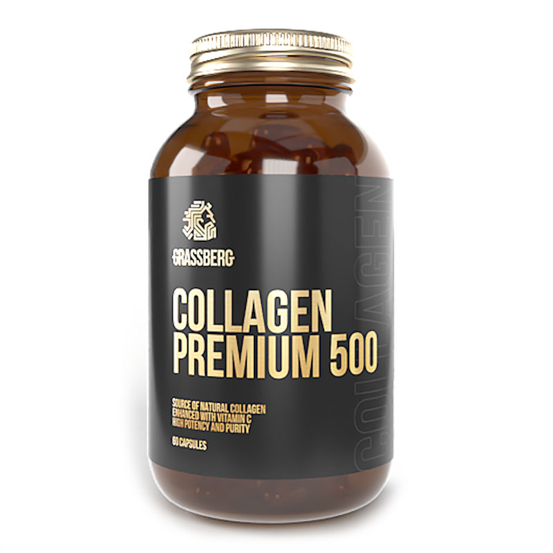 Коллаген GRASSBERG Collagen Premium 500mg + Vit C 40 mg 60капс