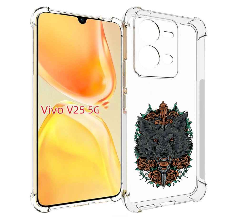 

Чехол MyPads красивый злой волк для Vivo V25 5G / V25e, Прозрачный, Tocco