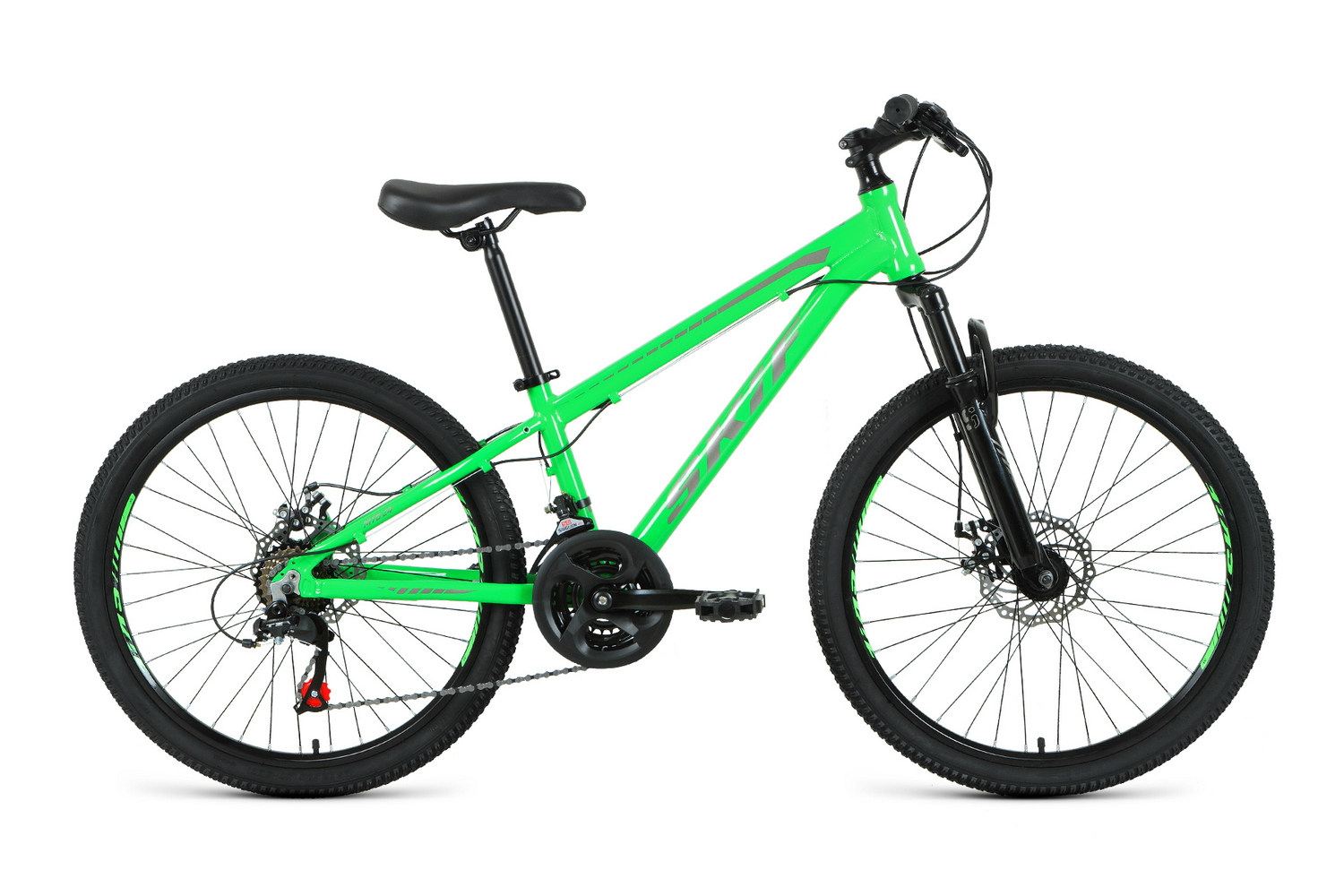 фото Велосипед skif 24 disc 2021 рост 11.5" ярко-зеленый/темно-серый