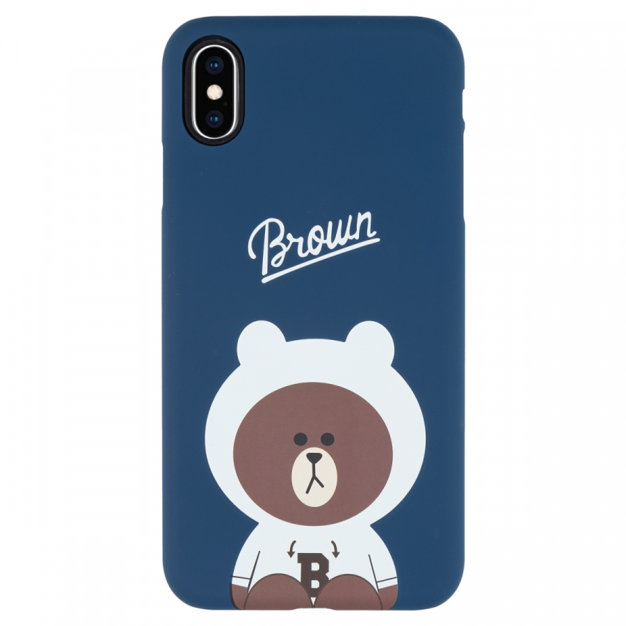 Чехол для iPhone X XS Brown из серии Line Friends, Navy Blue