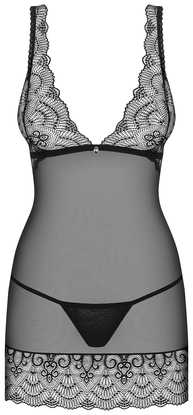 

Эффектная полупрозрачная сорочка Firella Obsessive, Черный, Firella