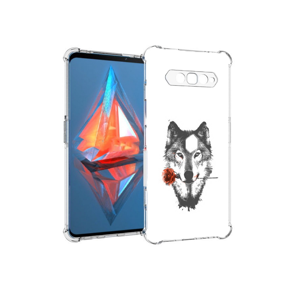 

Чехол MyPads Tocco для Xiaomi Black Shark 4 волк с розой (PT162389.266.270), Прозрачный, Tocco