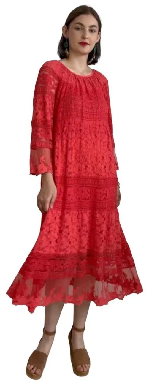 Платье женское Made in Ital 7229-3 красное 50-52 RU