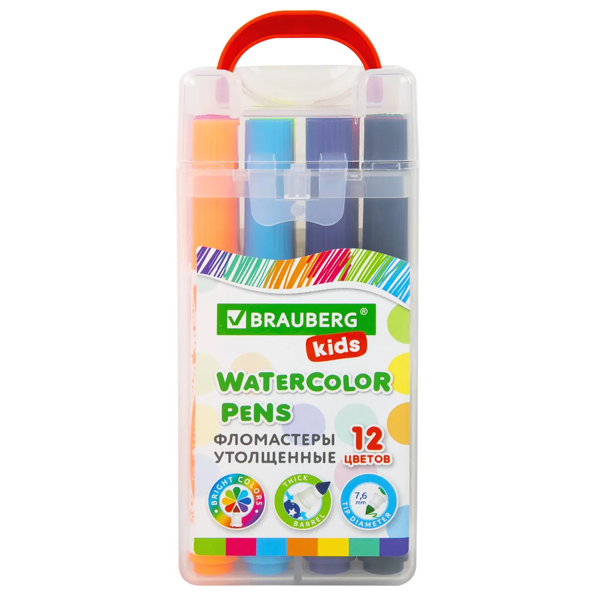 

Фломастеры Brauberg Kids, 12 цветов, Разноцветный, Kids