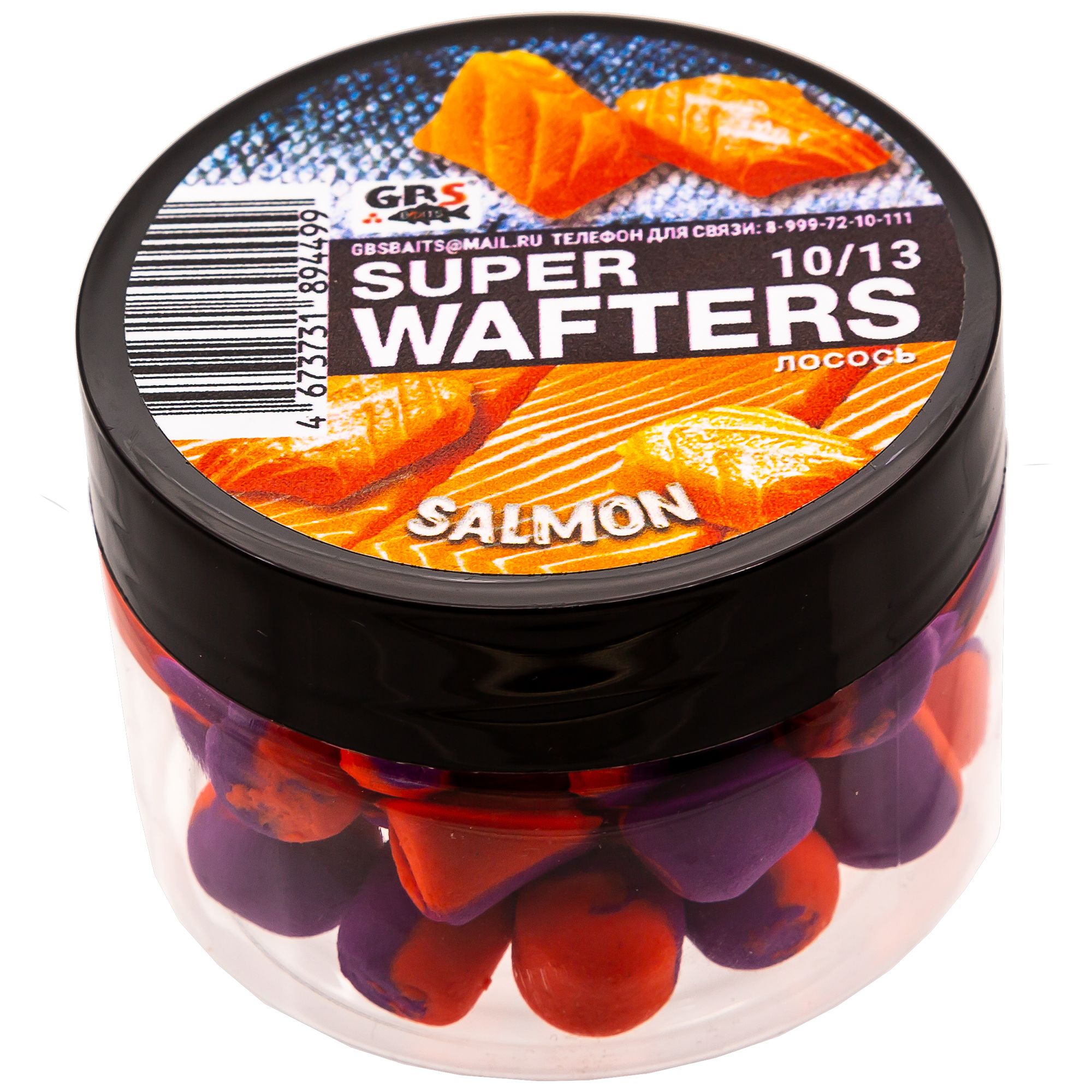 

Вафтерсы GBS BaITS Super Wafters 10x13 мм 67 гр Лосось, Super Wafters 10x13 мм