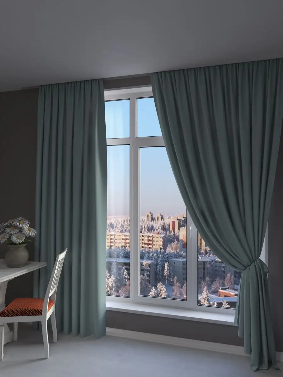 

Комплект штор NovaTulle канвас мятный 150х250, шканвас1