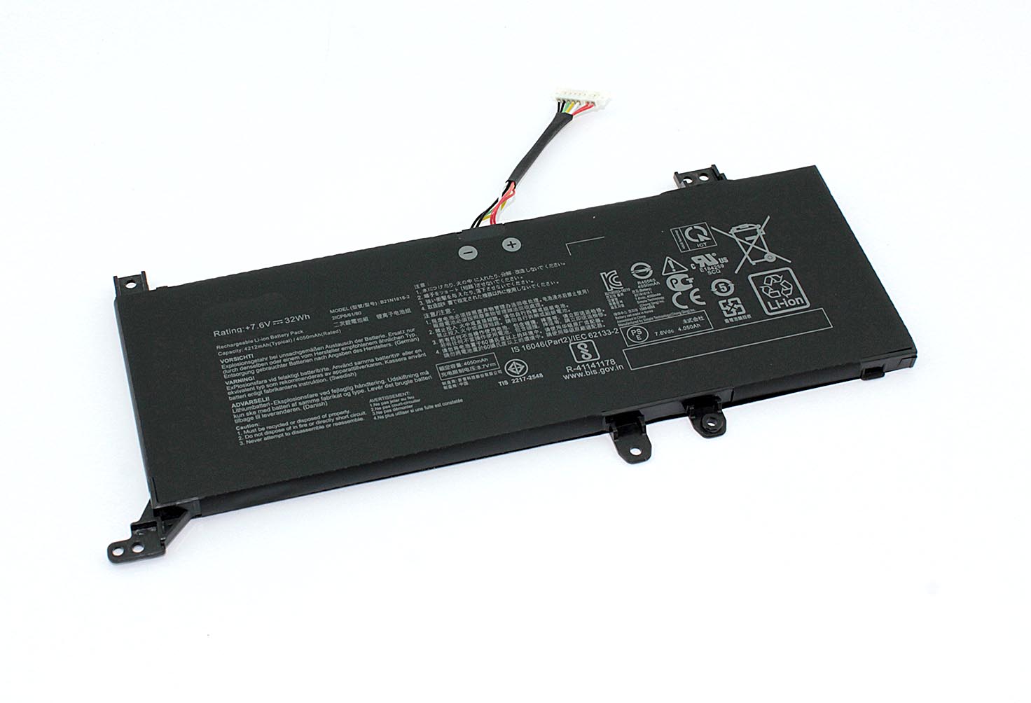 

Аккумулятор для ноутбука Asus VivoBook X512UF B21N1818 7.6V 32Wh тип 3