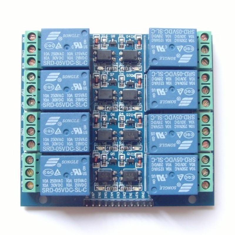 Модуль реле 5В 8-каналов (2x4) электромеханическое