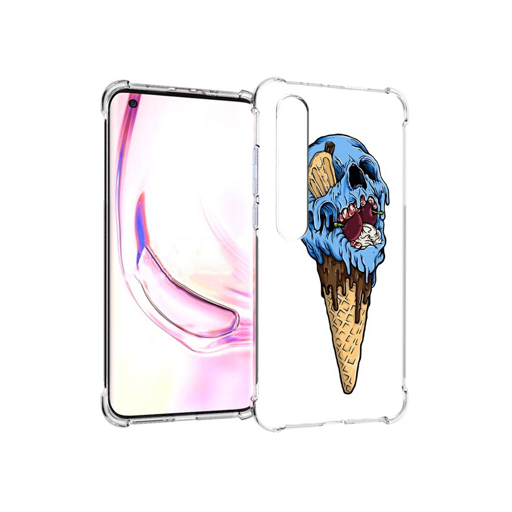 

Чехол MyPads Tocco для Xiaomi Mi 10 Pro мороженное череп (PT144585.295.484), Прозрачный, Tocco