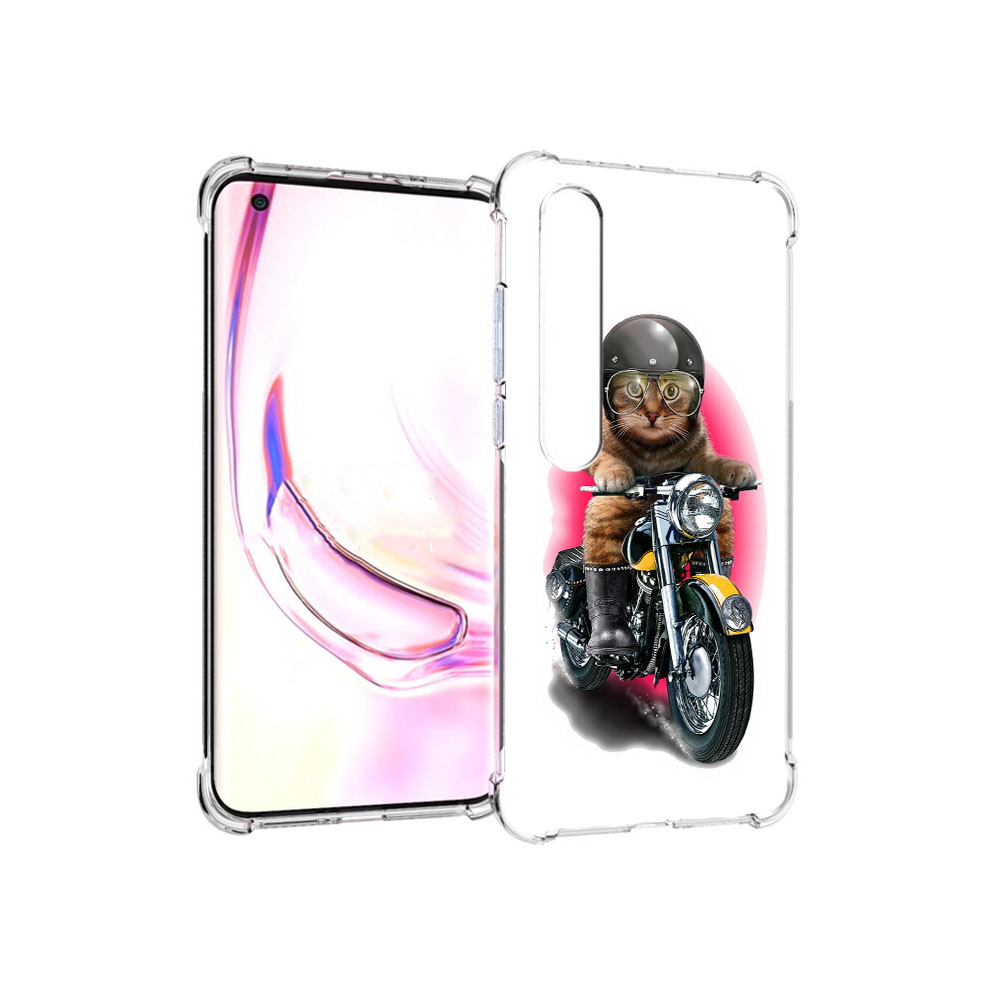 

Чехол MyPads Tocco для Xiaomi Mi 10 Pro мото-кот (PT144585.295.485), Прозрачный, Tocco