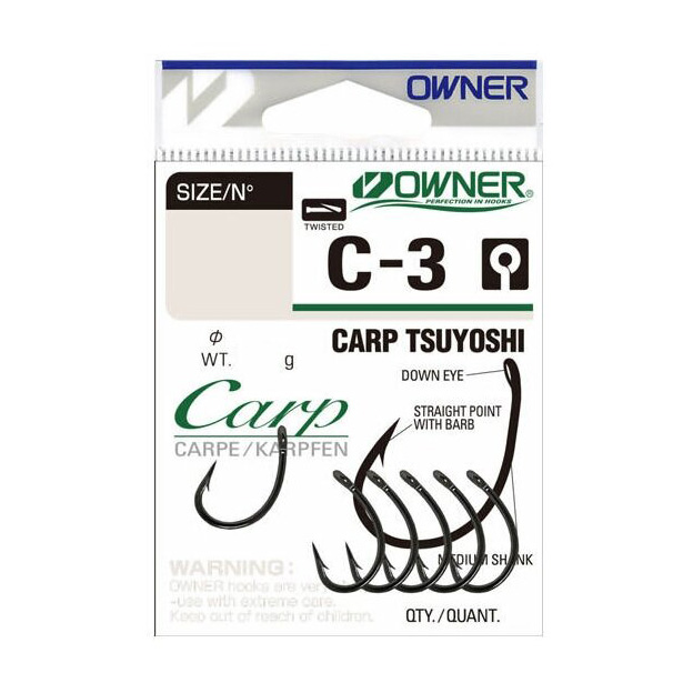 

Крючки Owner С-3 Carp Tsuyoshi 53263 №6 (7шт.), Черный, Owner С-3 Carp Tsuyoshi 53263 №6 (7шт.)