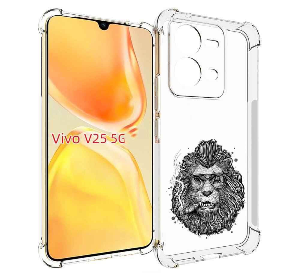 

Чехол MyPads курящий лев для Vivo V25 5G / V25e, Прозрачный, Tocco