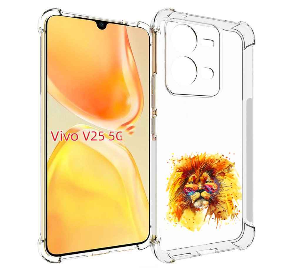 

Чехол MyPads лев в очках для Vivo V25 5G / V25e, Прозрачный, Tocco