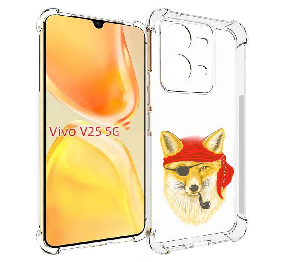 

Чехол MyPads лиса-пират для Vivo V25 5G / V25e, Прозрачный, Tocco