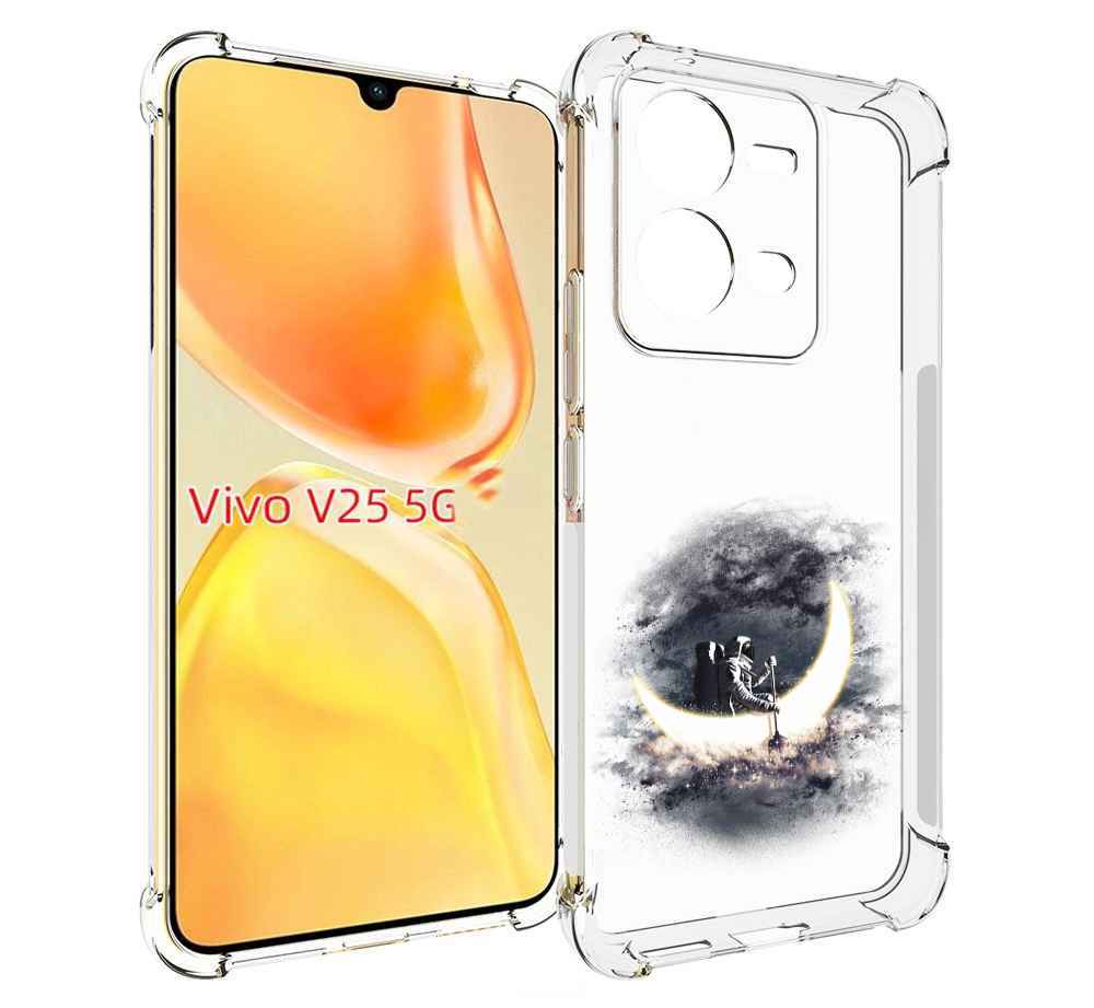 

Чехол MyPads лунный путешественник для Vivo V25 5G / V25e, Прозрачный, Tocco