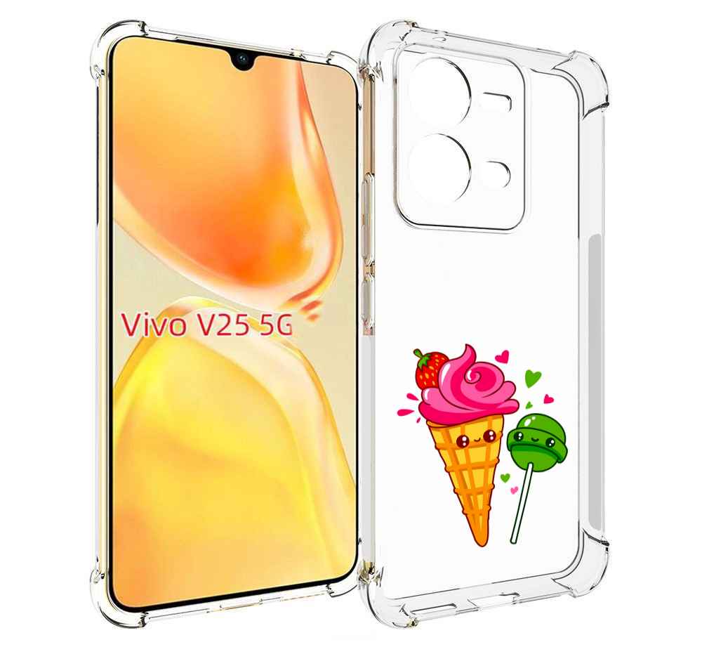 

Чехол MyPads Вкусняшки для Vivo V25 5G / V25e, Прозрачный, Tocco