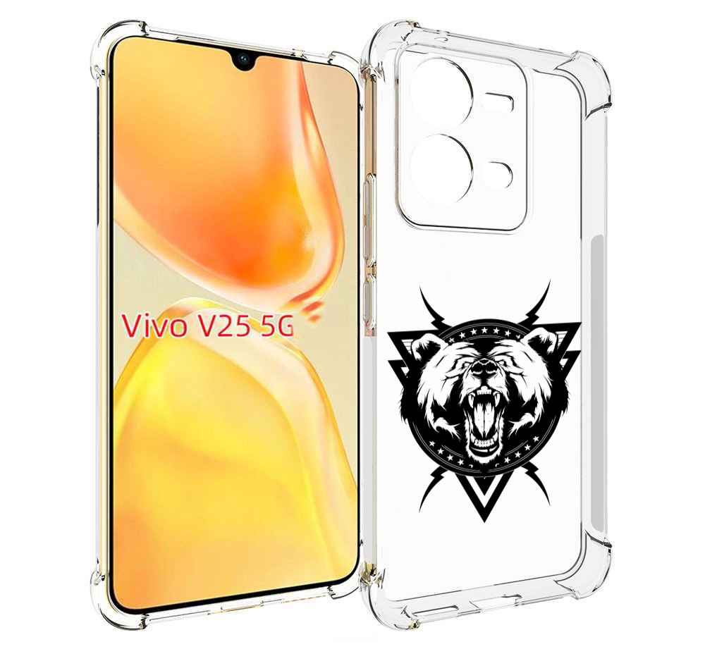 

Чехол MyPads медведь в треугольнике для Vivo V25 5G / V25e, Прозрачный, Tocco