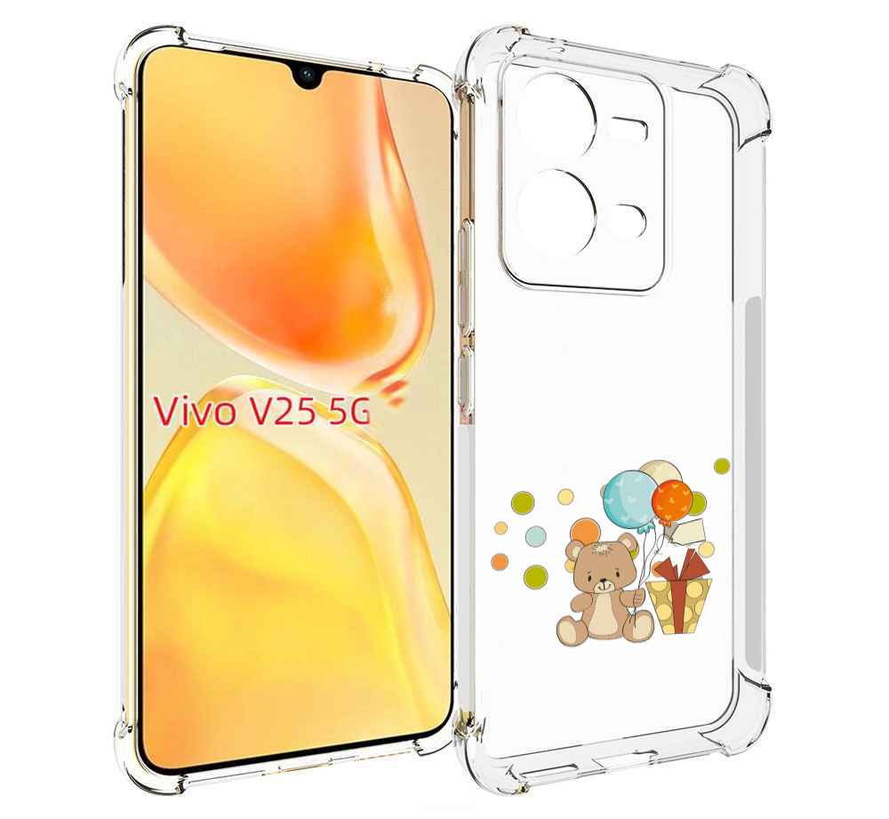 

Чехол MyPads медвеженок с подарком для Vivo V25 5G / V25e, Прозрачный, Tocco