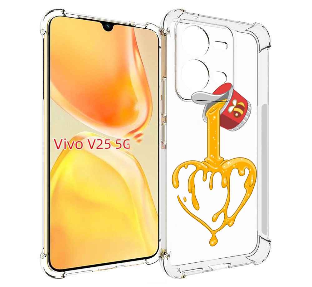

Чехол MyPads медовое сердце для Vivo V25 5G / V25e, Прозрачный, Tocco