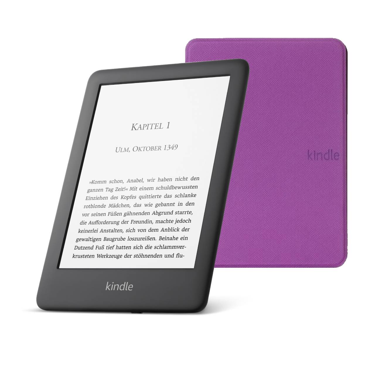 фото Электронная книга amazon kindle 10 2020 8gb black + чехол ultraslim фиолетовый