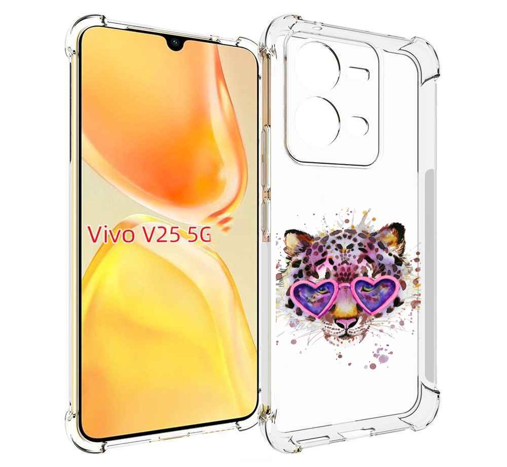 

Чехол MyPads модный леопард для Vivo V25 5G / V25e, Прозрачный, Tocco