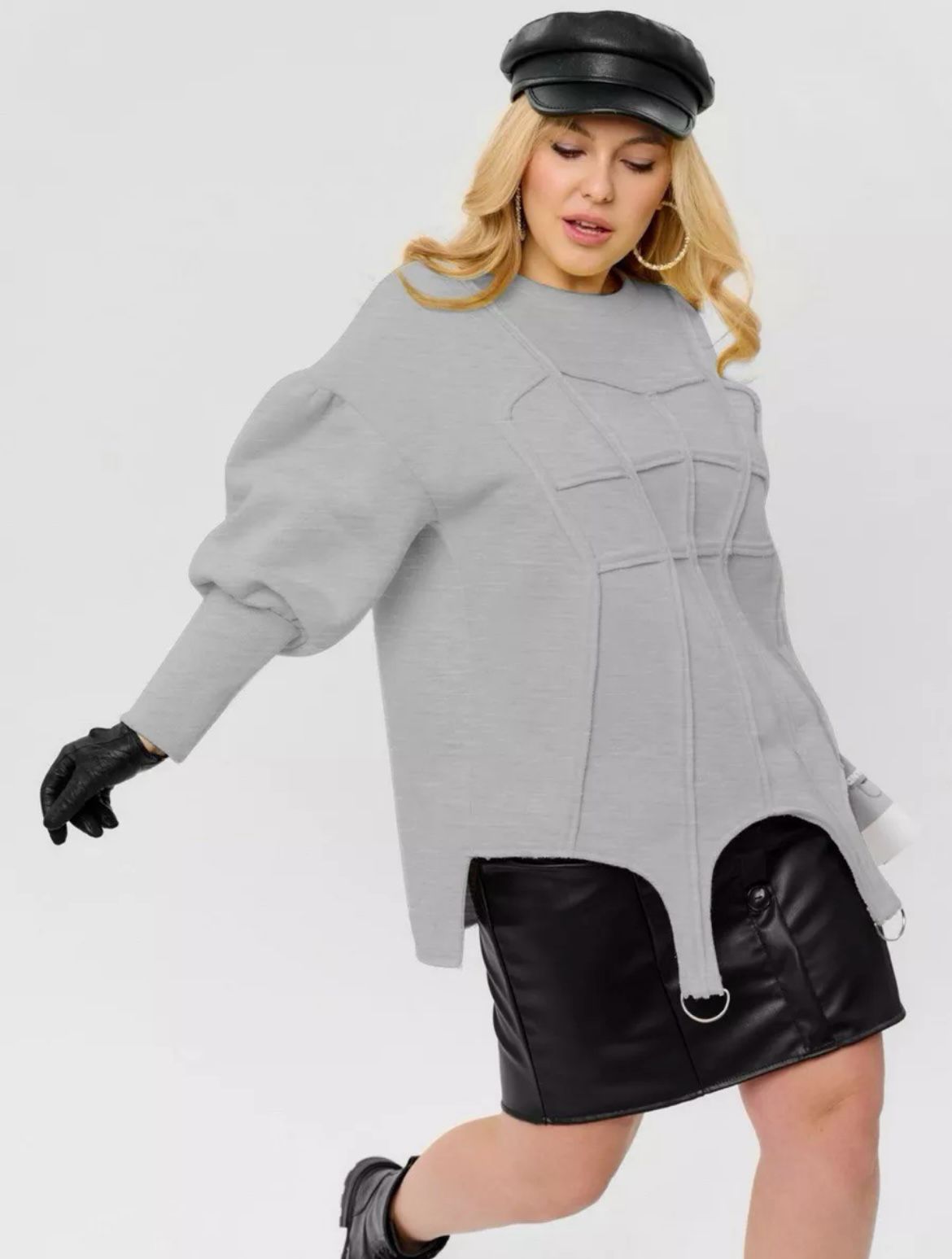 

Свитшот женский Smol Knit Wear МВ-П 166 серый, МВ-П 166