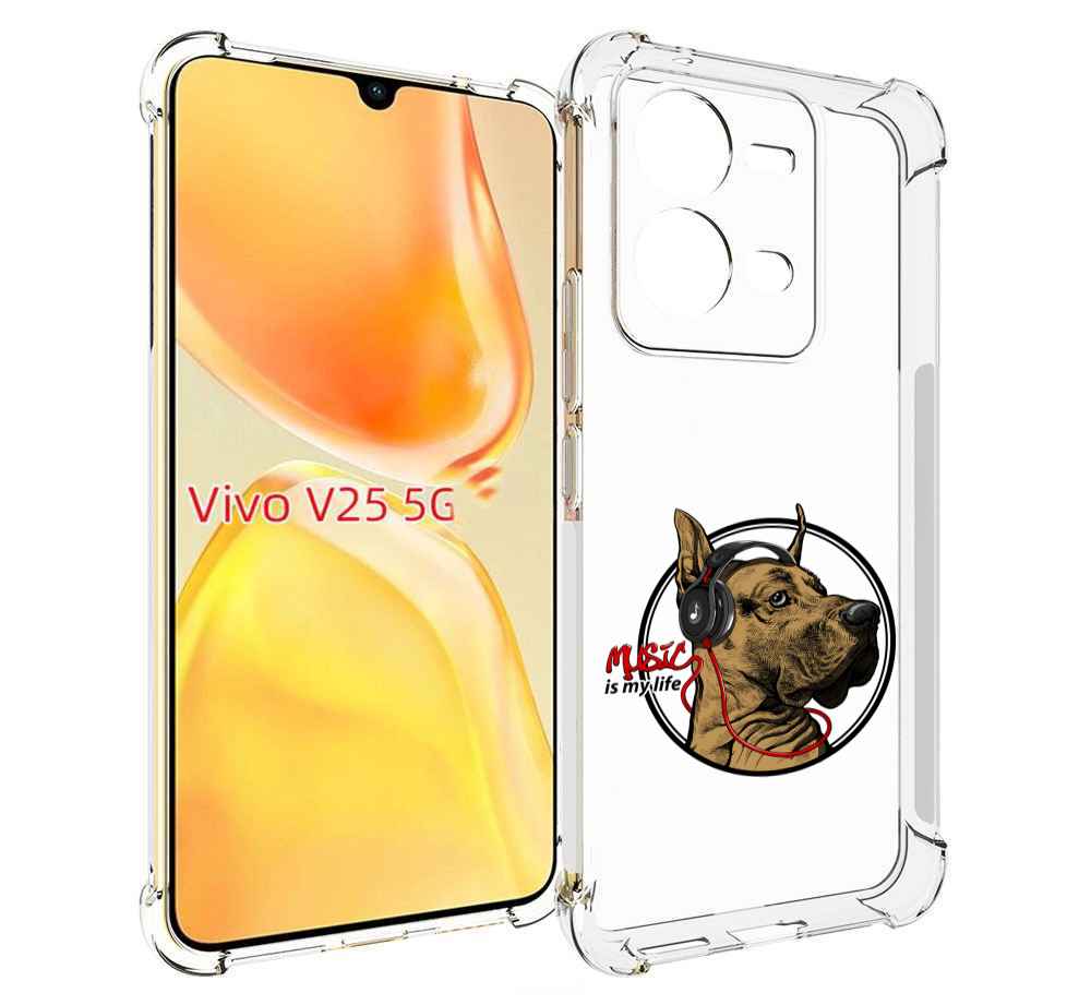 

Чехол MyPads музыкальная собака для Vivo V25 5G / V25e, Прозрачный, Tocco