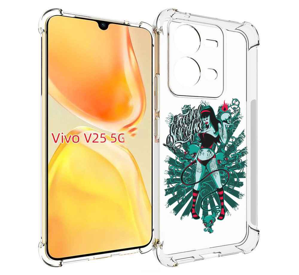 

Чехол MyPads нарисованная девушка в татуировках для Vivo V25 5G / V25e, Прозрачный, Tocco