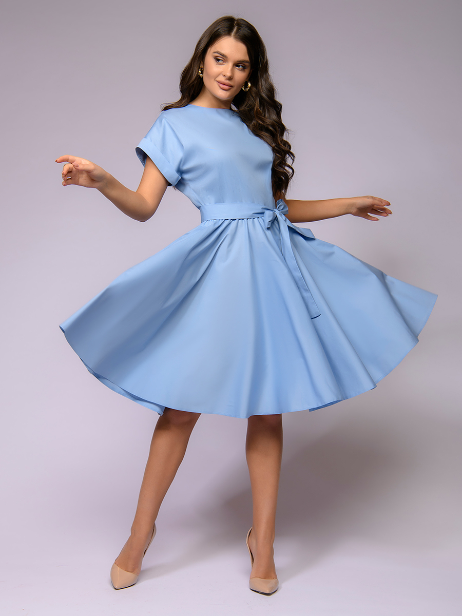 

Платье женское 1001dress 0122001-01242LB голубое 48, 0122001-01242