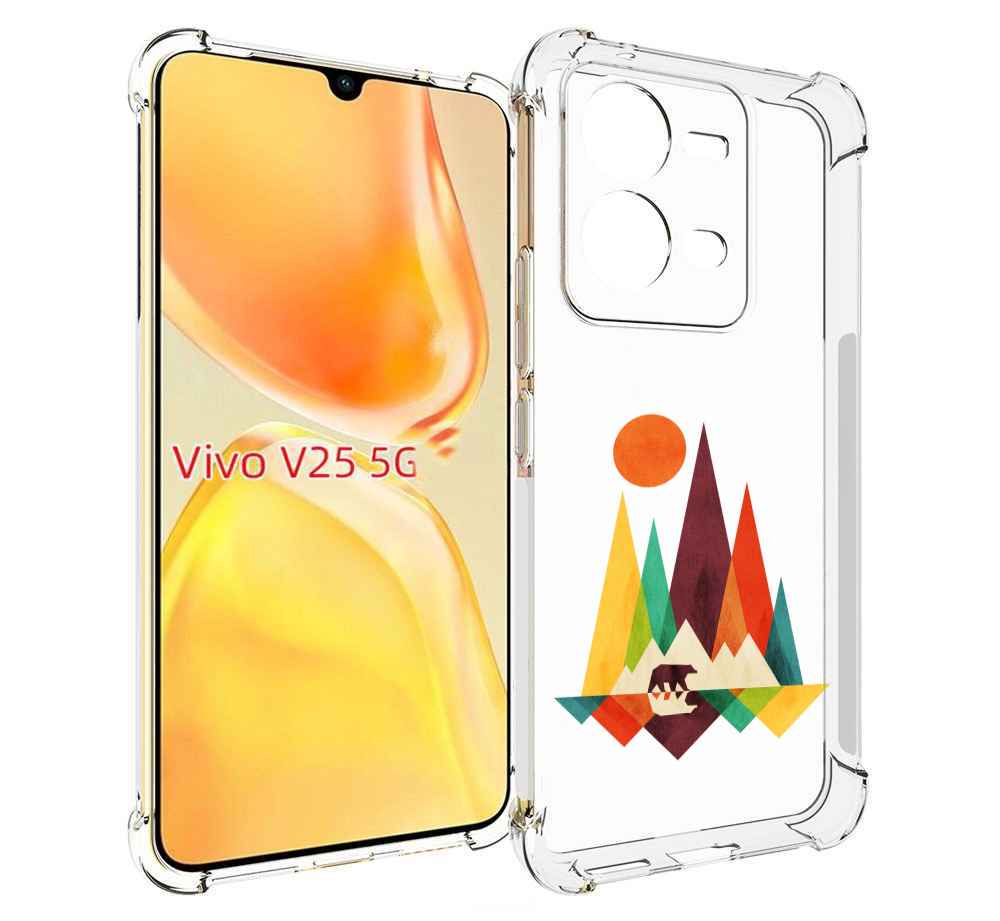 

Чехол MyPads нарисованные горы с медведем для Vivo V25 5G / V25e, Прозрачный, Tocco