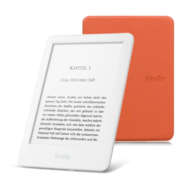 фото Электронная книга amazon kindle 10 2020 8gb white + чехол ultraslim оранжевый