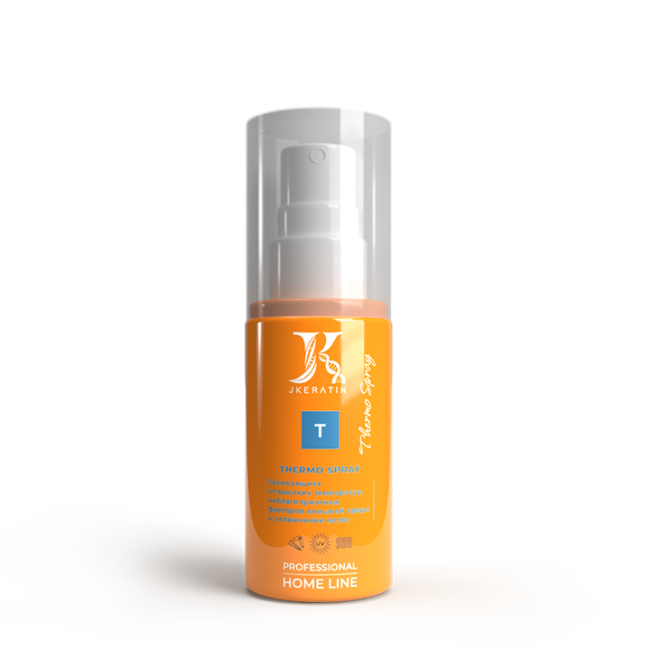 Термозащита JKeratin Thermo Spray защита волос от внешней среды, высоких температур 100 мл be uni утюжок для выпрямления волос с золотым зеркальным титановым покрытием