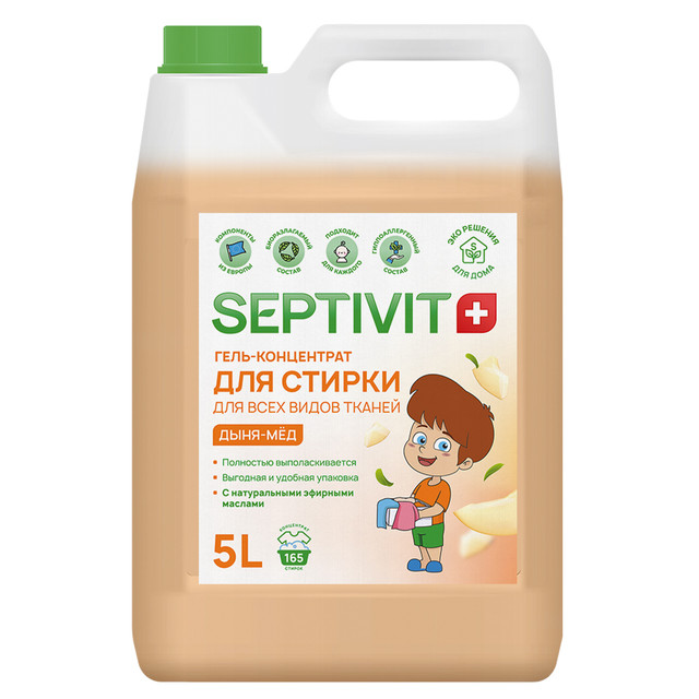 

Гель-концентрат для стирки всех видов тканей Дыня Мед Septivit Premium 5л