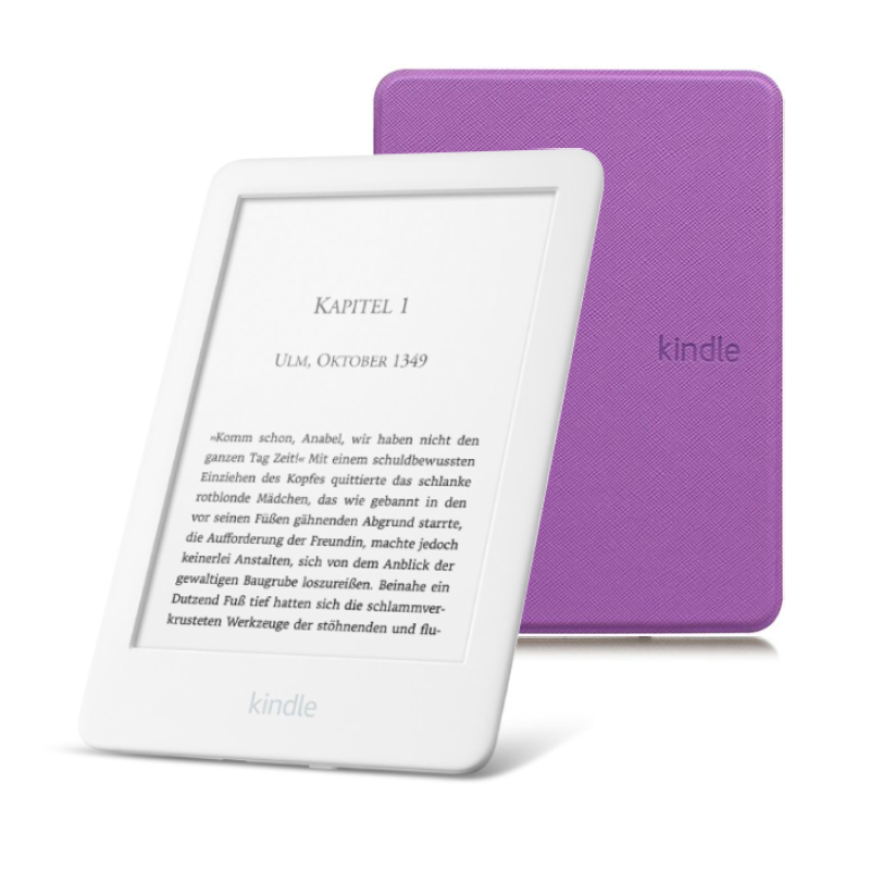 фото Электронная книга amazon kindle 10 2020 8gb white + чехол ultraslim фиолетовый