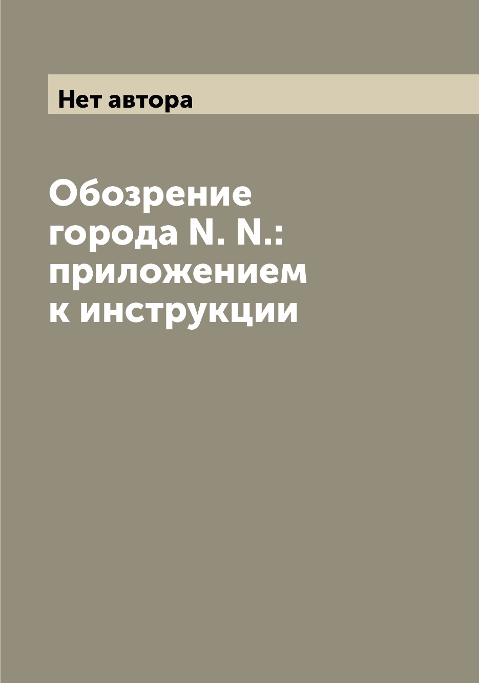 

Книга Обозрение города N. N.: приложением к инструкции