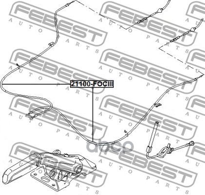 Трос Ручного Тормоза Ford Focus 2011- Febest 21100-FOCIII