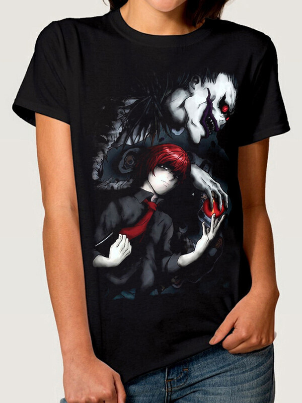 

Футболка женская Dream Shirts аниме Тетрадь Смерти Женская 10009281 черная XL, аниме Тетрадь Смерти Женская 10009281