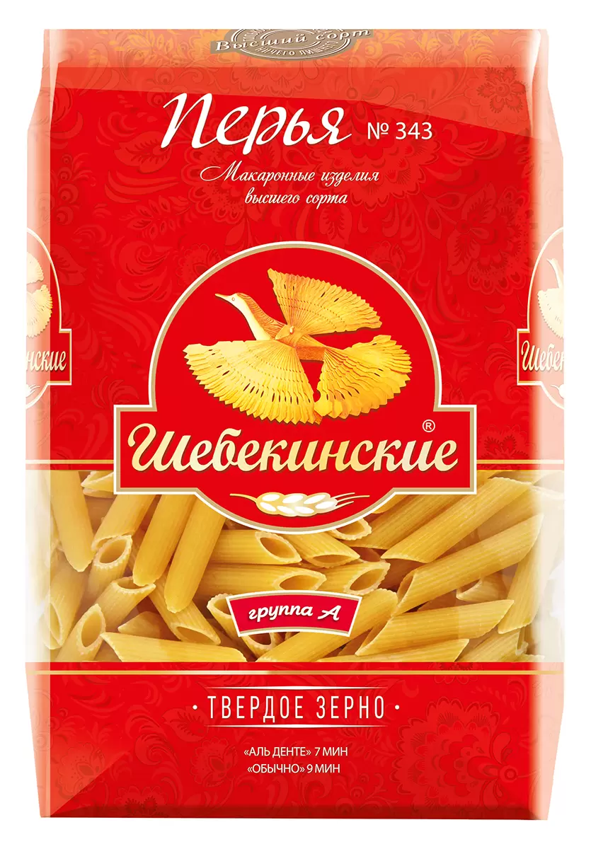 

Макаронные изделия Шебекинские перья №343, 450 г х 20 шт, Шебекинские
