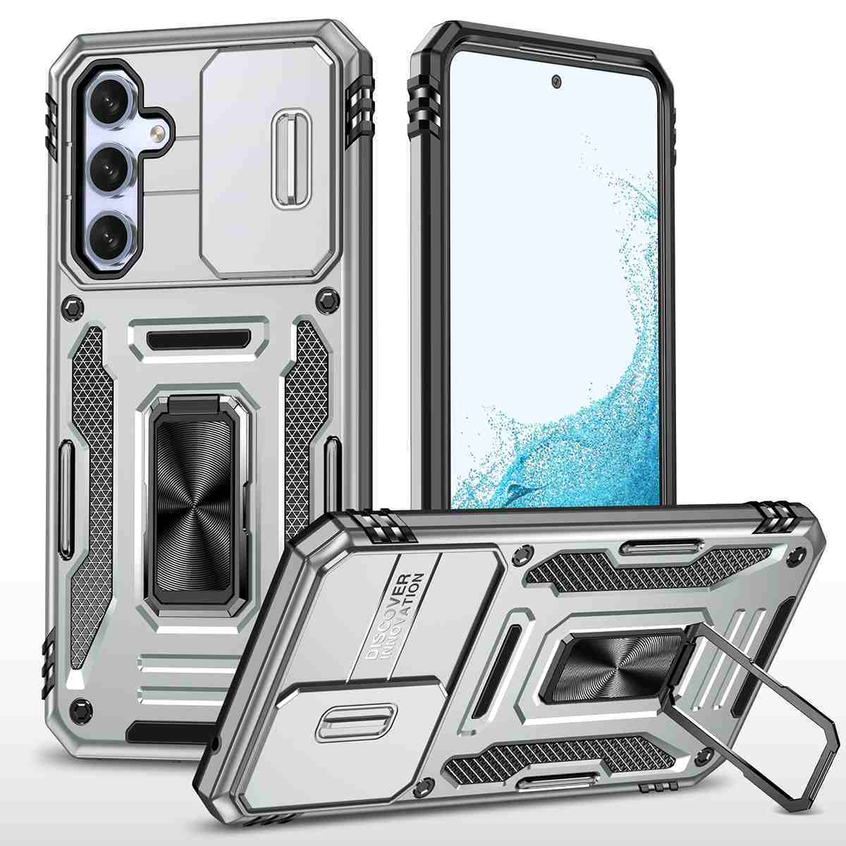 

Чехол Safe Case с кольцом и защитой камеры для Samsung Galaxy A54, серый, Safe Case