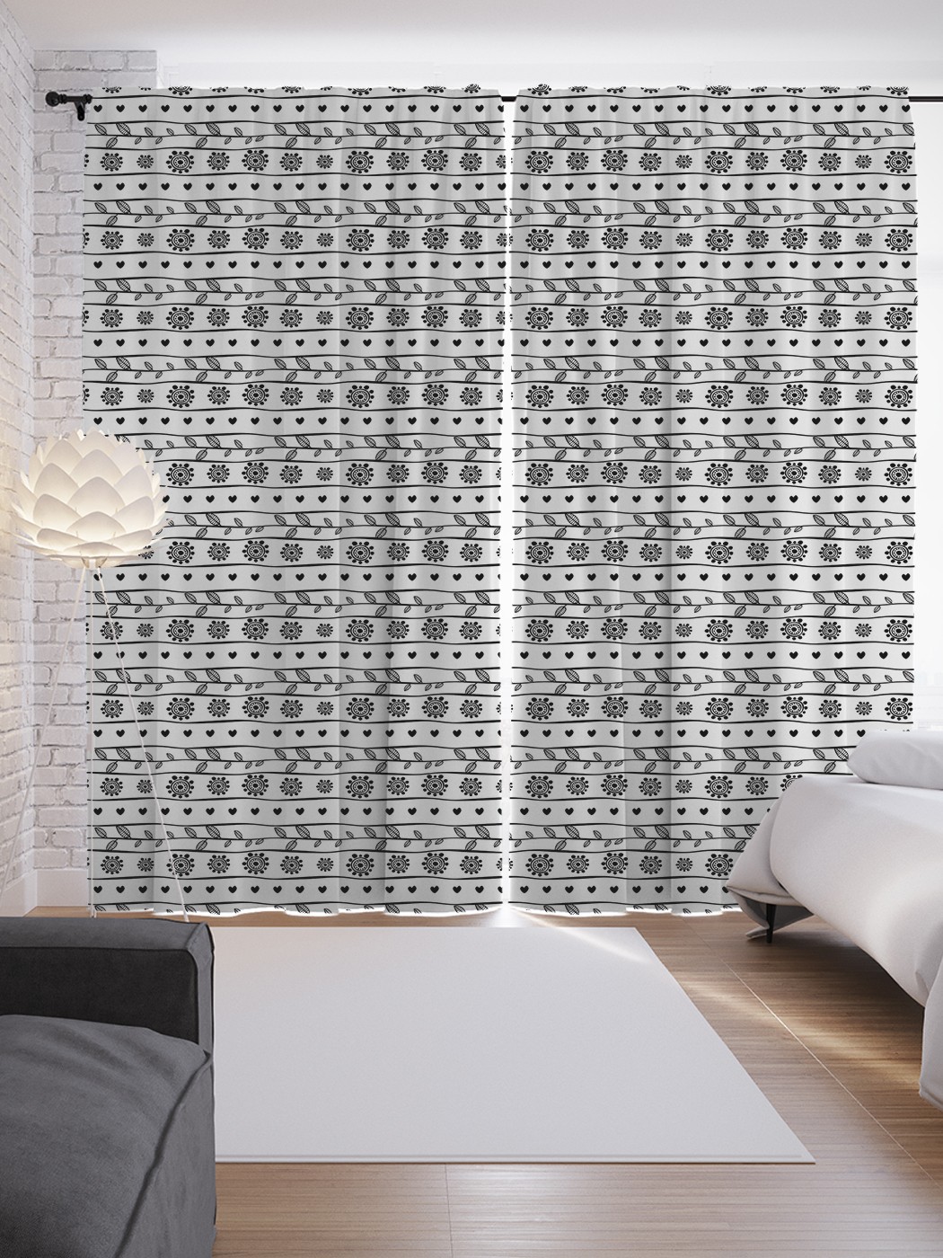 

Шторы JoyArty с фотопечатью "Растительные горизонтали" из сатена, 290х265 см, Растительные горизонтали