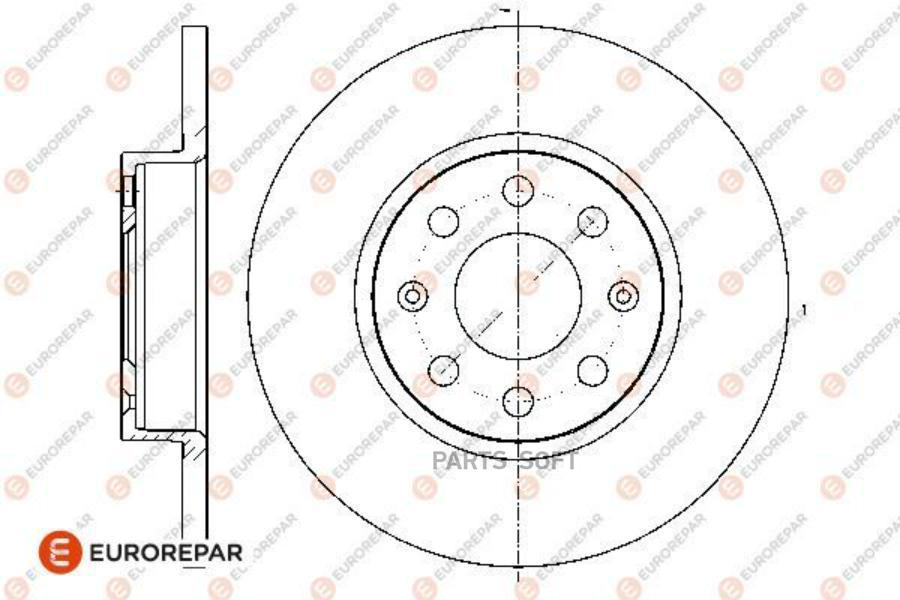 EUROREPAR Диск тормозной FIAT GRANDE PUNTO 05>, OPEL CORSA D 06>, rear, D=257 x 12 1шт