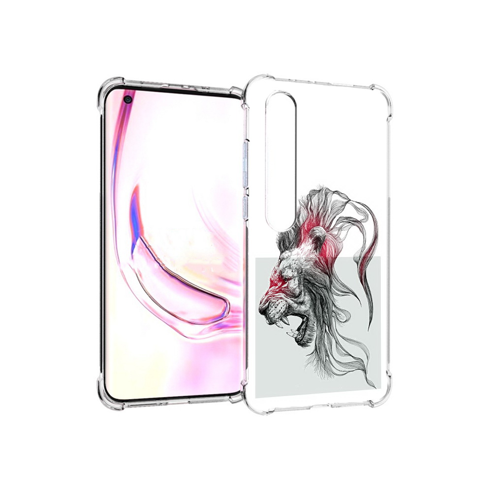 

Чехол MyPads Tocco для Xiaomi Mi 10 Pro разъяренный лев (PT144585.295.576), Прозрачный, Tocco