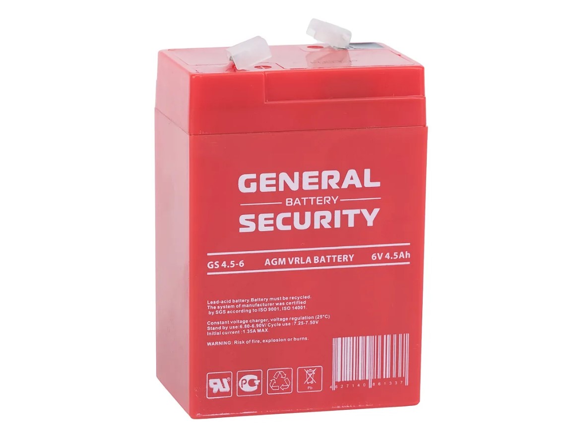 фото Свинцово-кислотный аккумулятор general security gs 4.5-6 6в 4.5ач